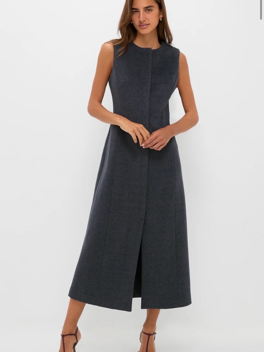Tuckernuck Gray Wool Rhoda Midi Dress